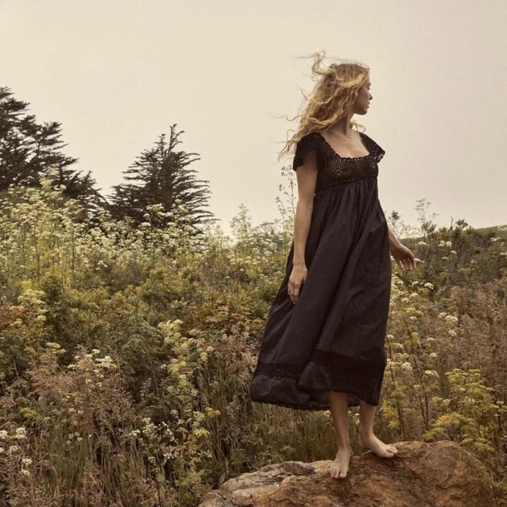 Doen Black Lace-Trim Maxi Dress - Picture 7 of 12